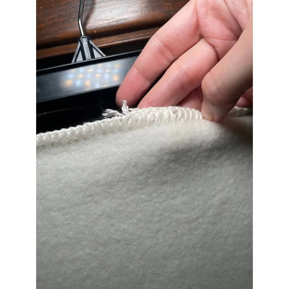 Vtg Ralph Lauren Winter Polo Bear Fleece Throw Blanket Ivory 50x68